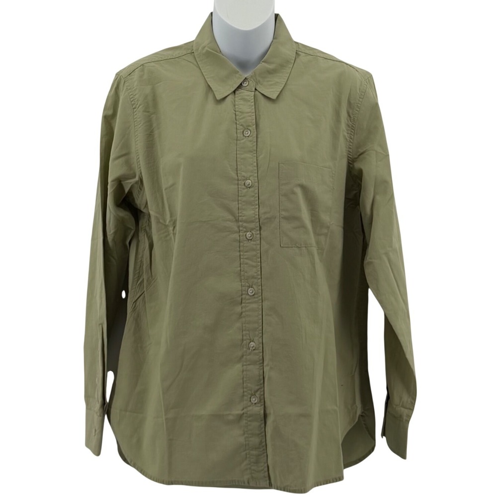 Universal Thread 100% Cotton Button Down Shirt Women Small Green Relaxed Fit